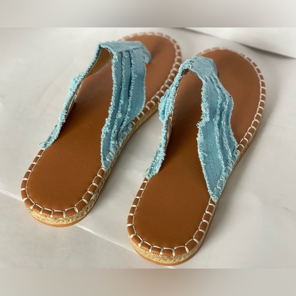 YASIRUN | Blue Frayed Espadrille Sandal - Women’s - Picture 3 of 5